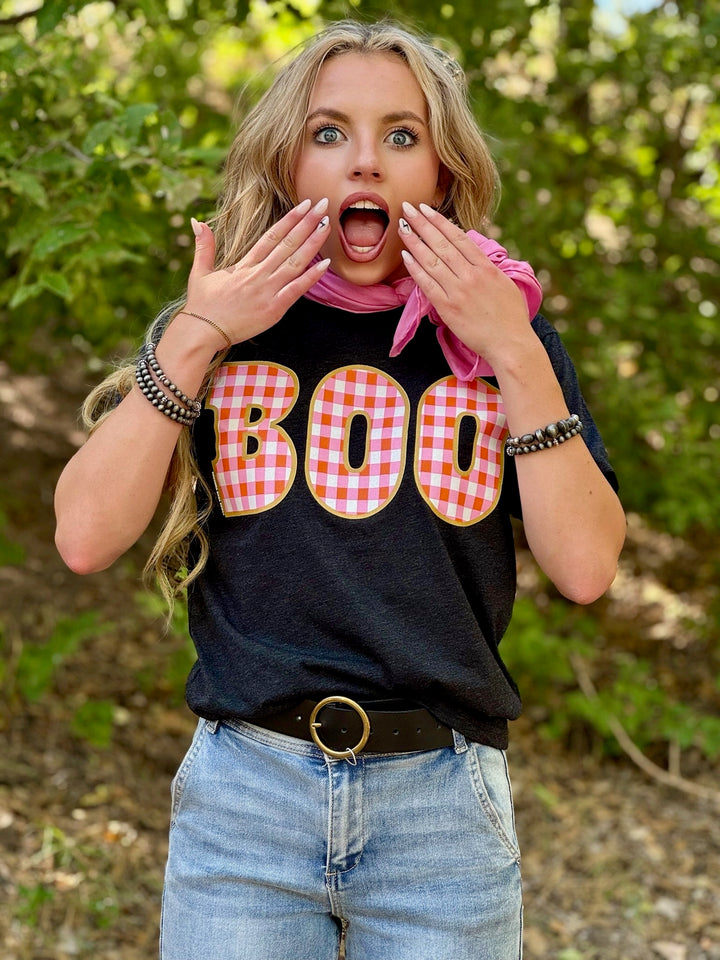 Checkered Boo Tee by Texas True Threads