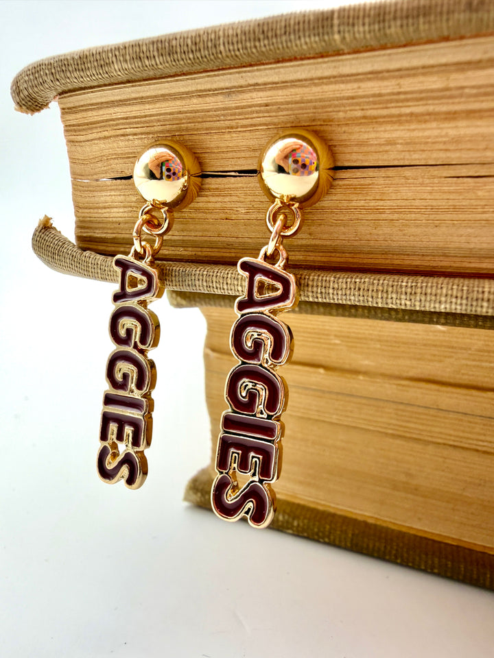 Aggies Nameplate Earring