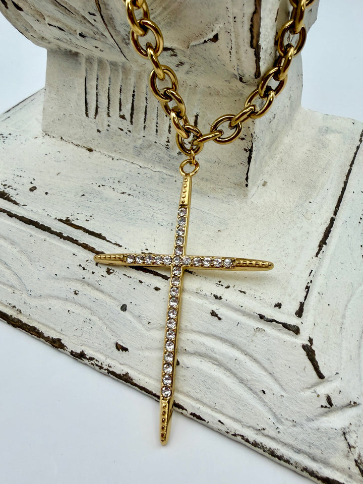 Luxe Large Cross Necklace