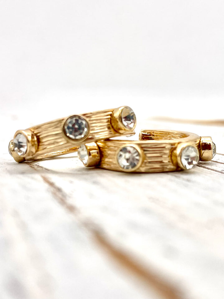 Sergio Gold & Rhinestone Hoops