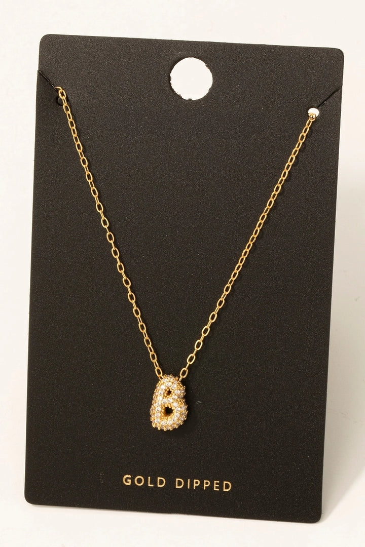CZ Mini Initial Balloon Necklace