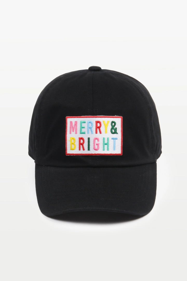 Merry & Bright Embroidered Patch Cap