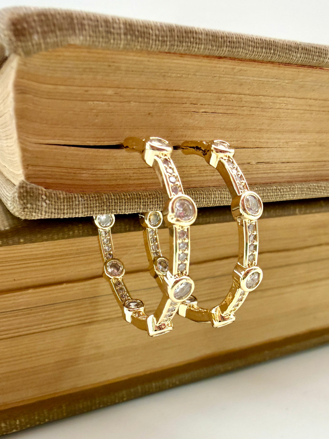 On the Daily Rhinestone Hoops