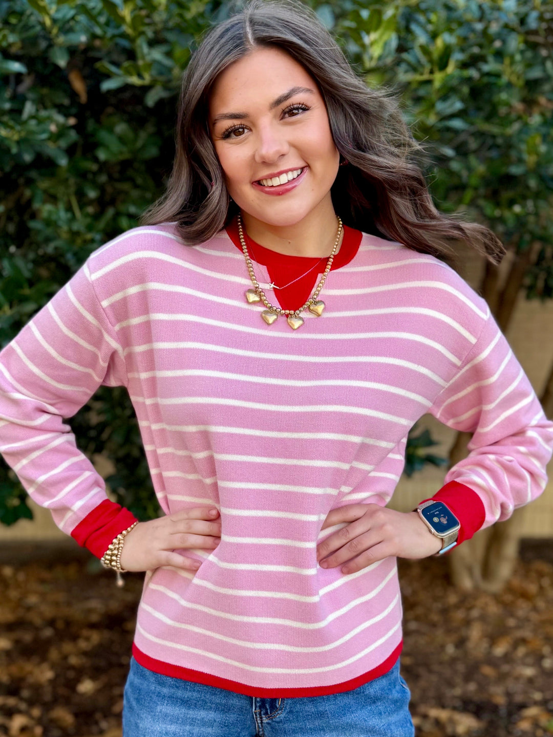 Pink Pop Striped Sweater