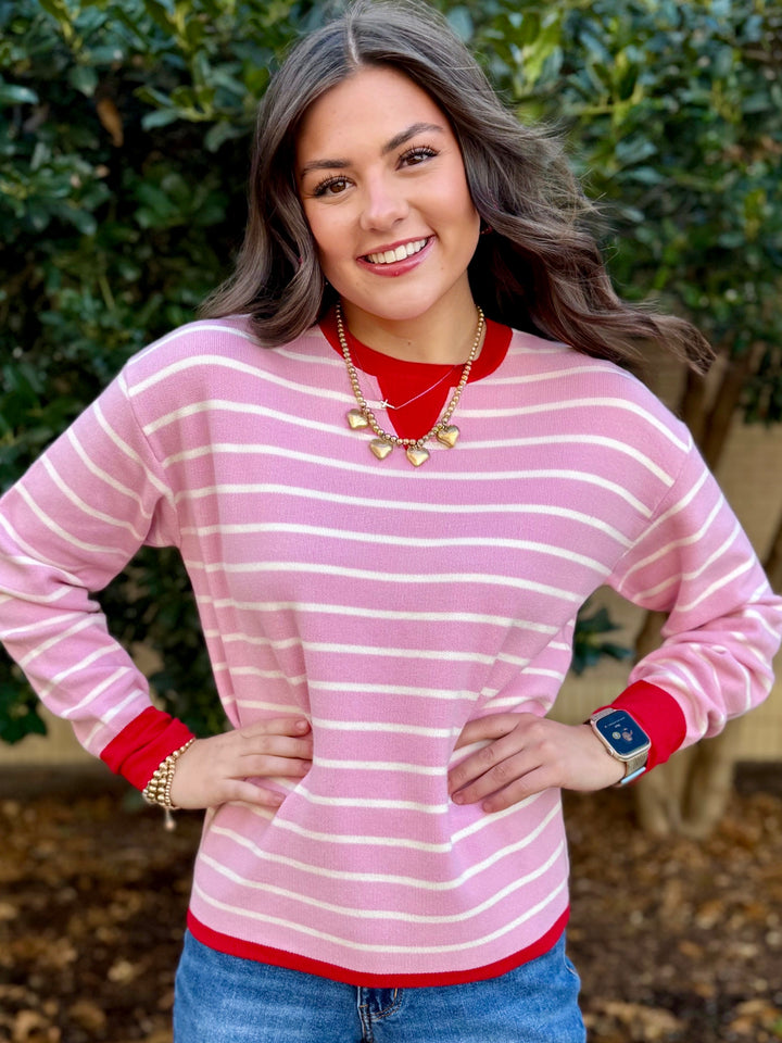Pink Pop Striped Sweater