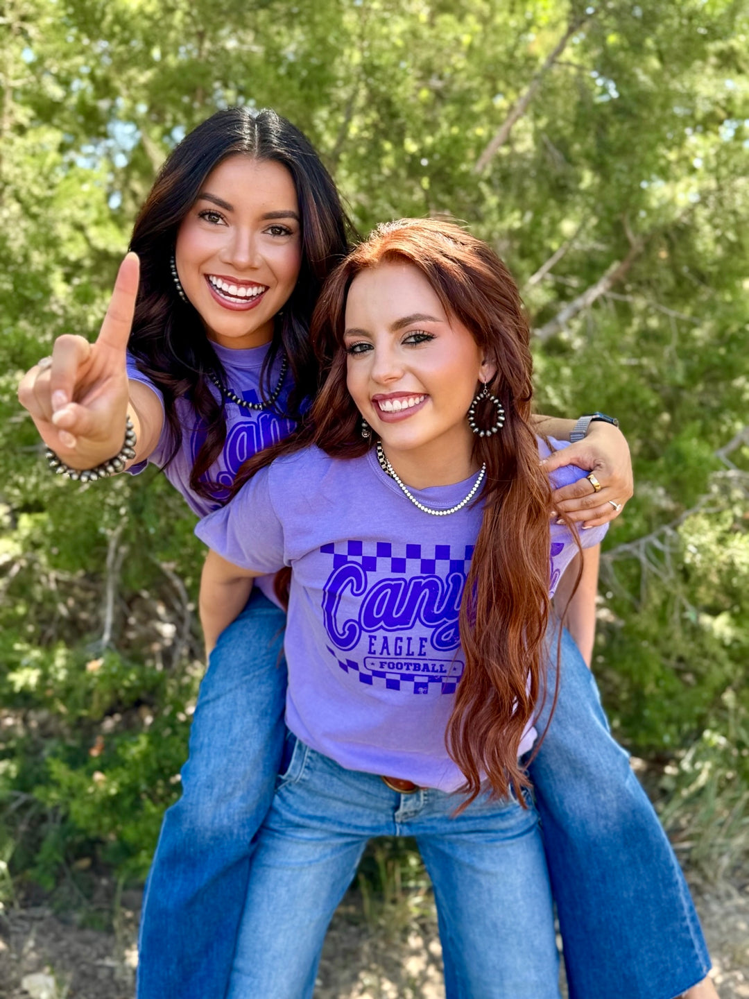 Canyon Eagle Football Vintage Checkered Tee
