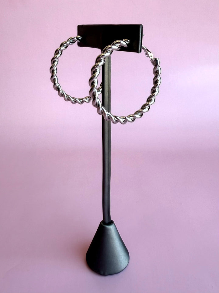 Marleigh Silver Hoops