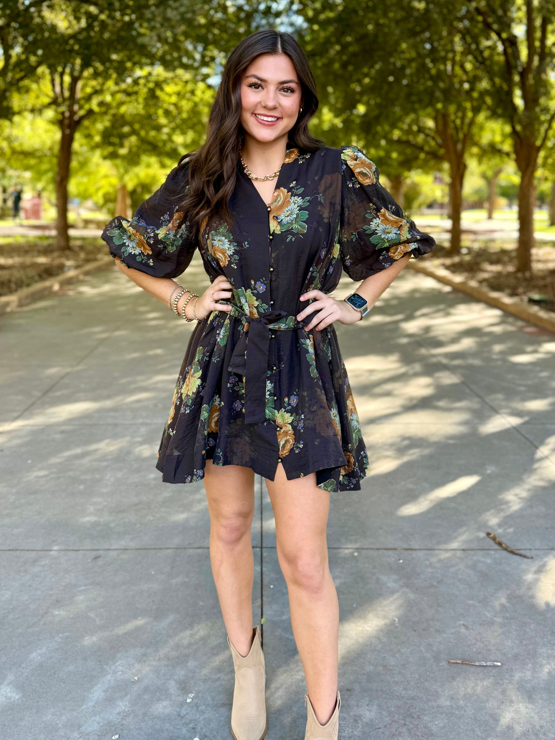 Soft Shaded Floral Dress