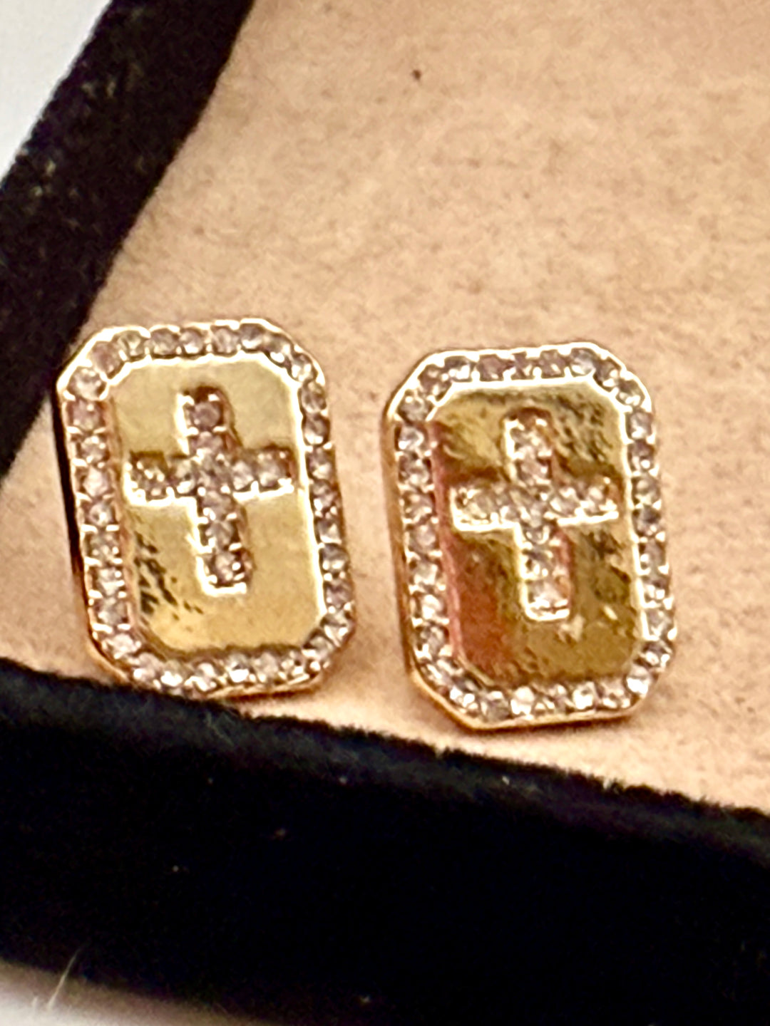 Rylee Rhinestone Cross Earrings
