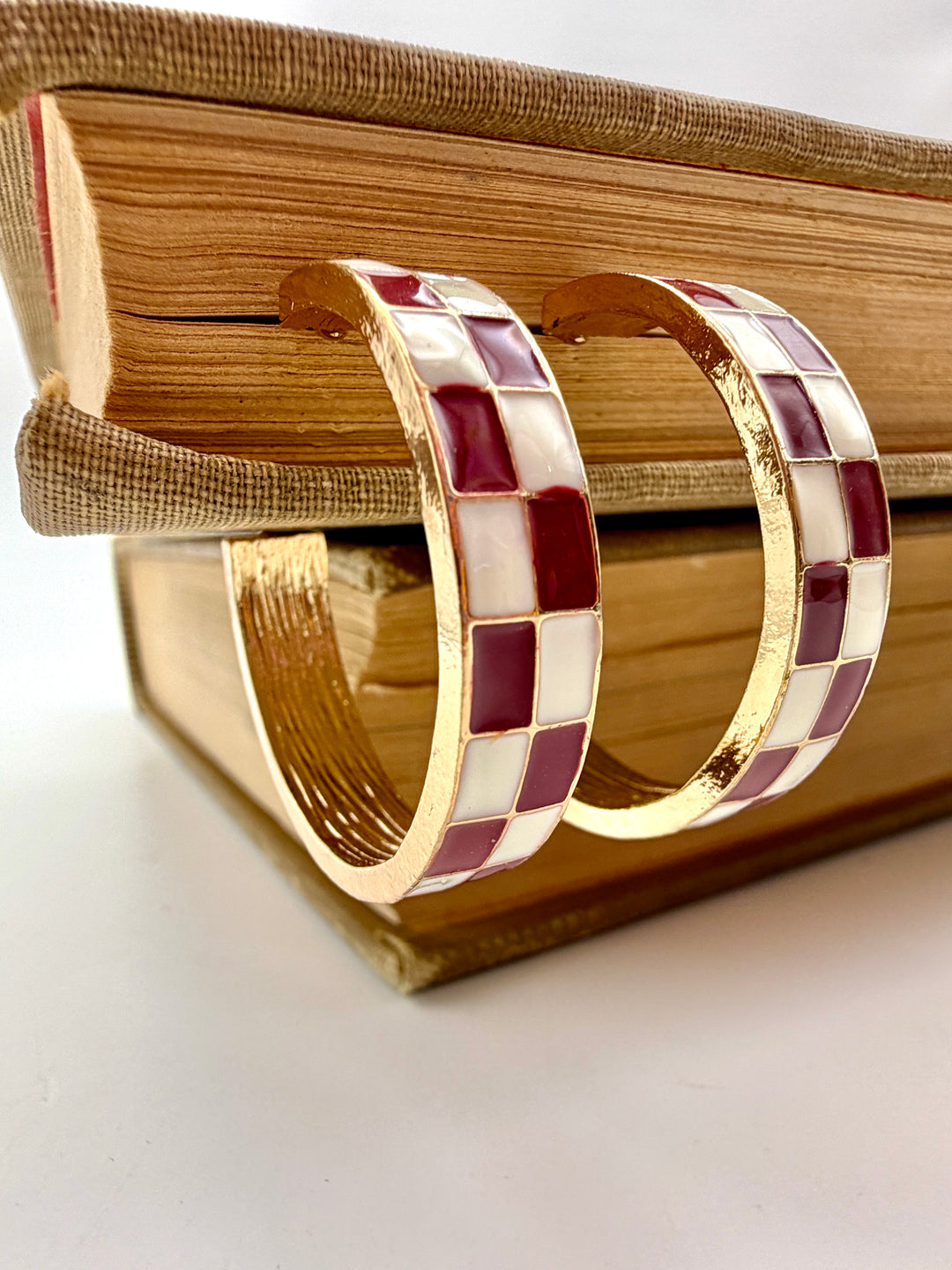 Maroon & White Check Hoops