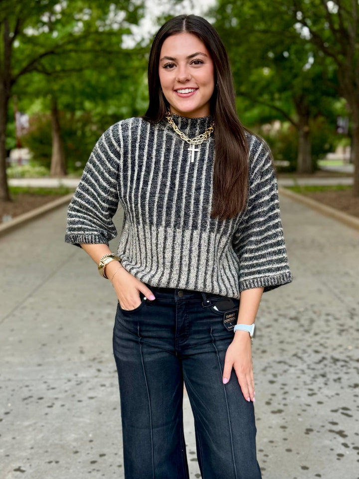Classic in Black Mockneck Sweater