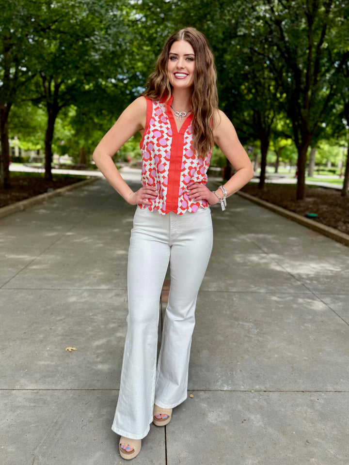 Retro Blooms Sleeveless Top
