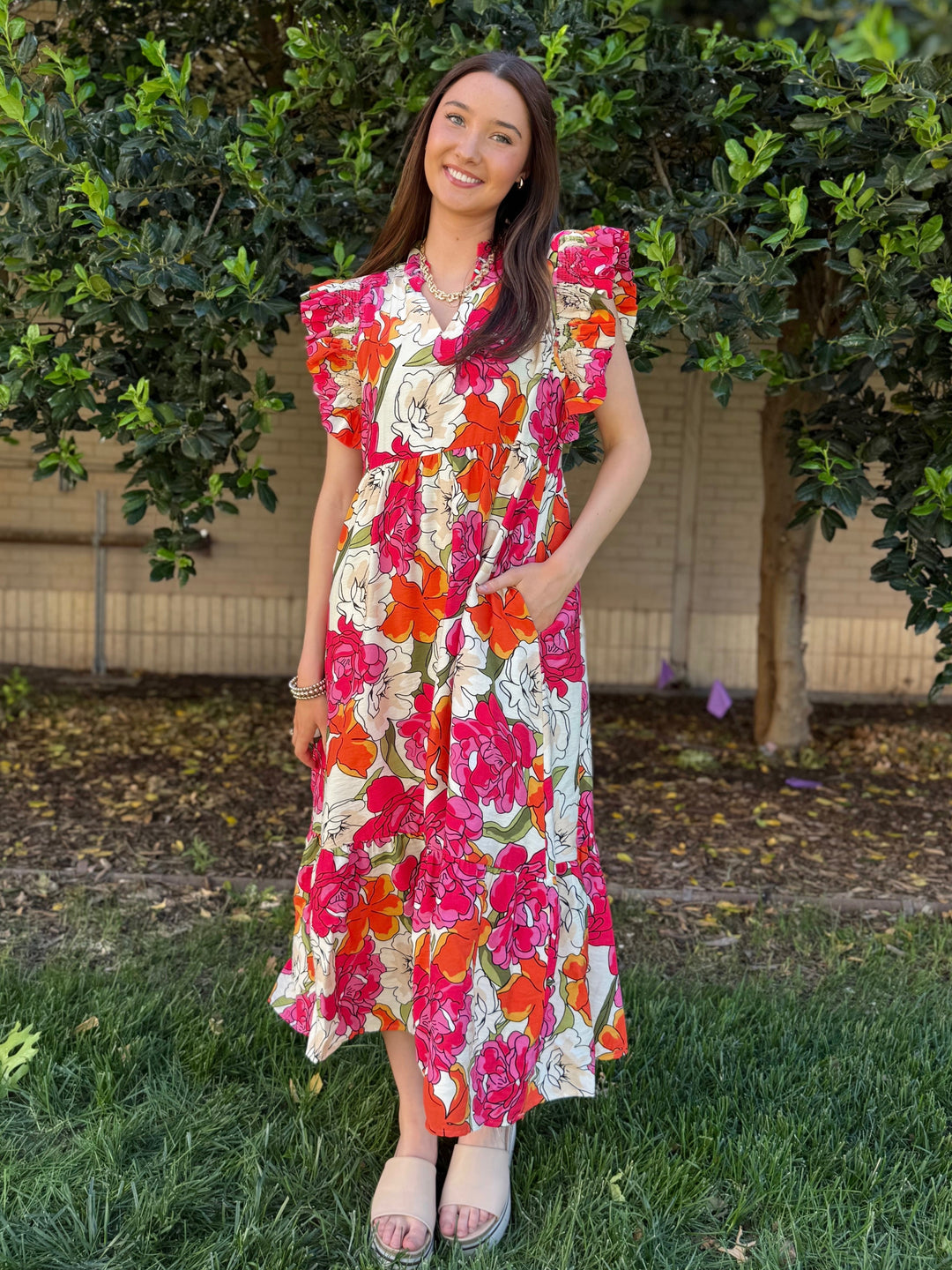 Meadow Muse Floral Midi Dress