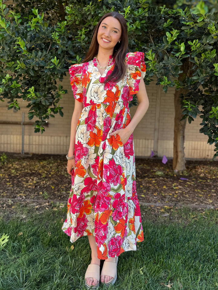 Meadow Muse Floral Midi Dress
