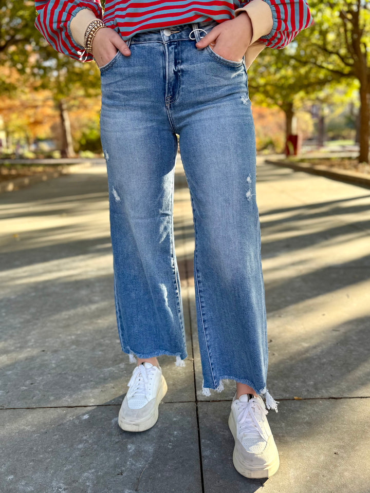 Mae High Rise Wide Leg Cropped Jean by Risen