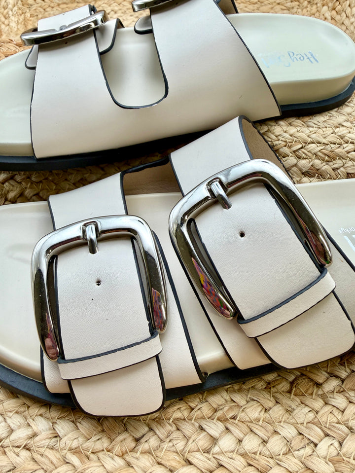 Private Jet Ivory Sandal by Corkys