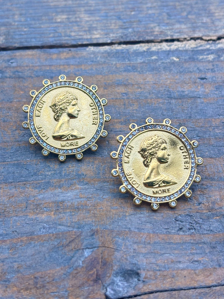 Gold Coin Earrings by ChansuttPearls