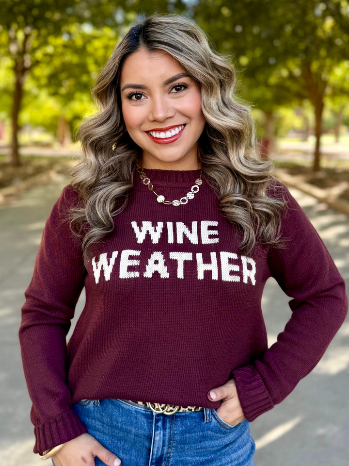 Wine Weather Knit Sweater by Panache Apparel