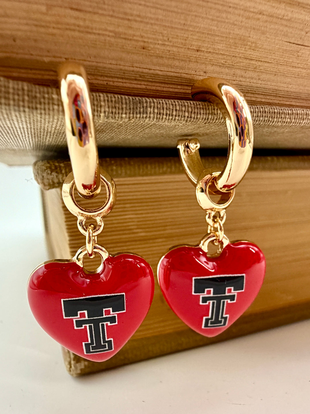Texas Tech Heart Drop Earrings