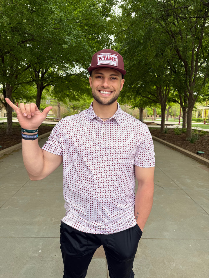 Burlebo Texas White & Maroon Polo