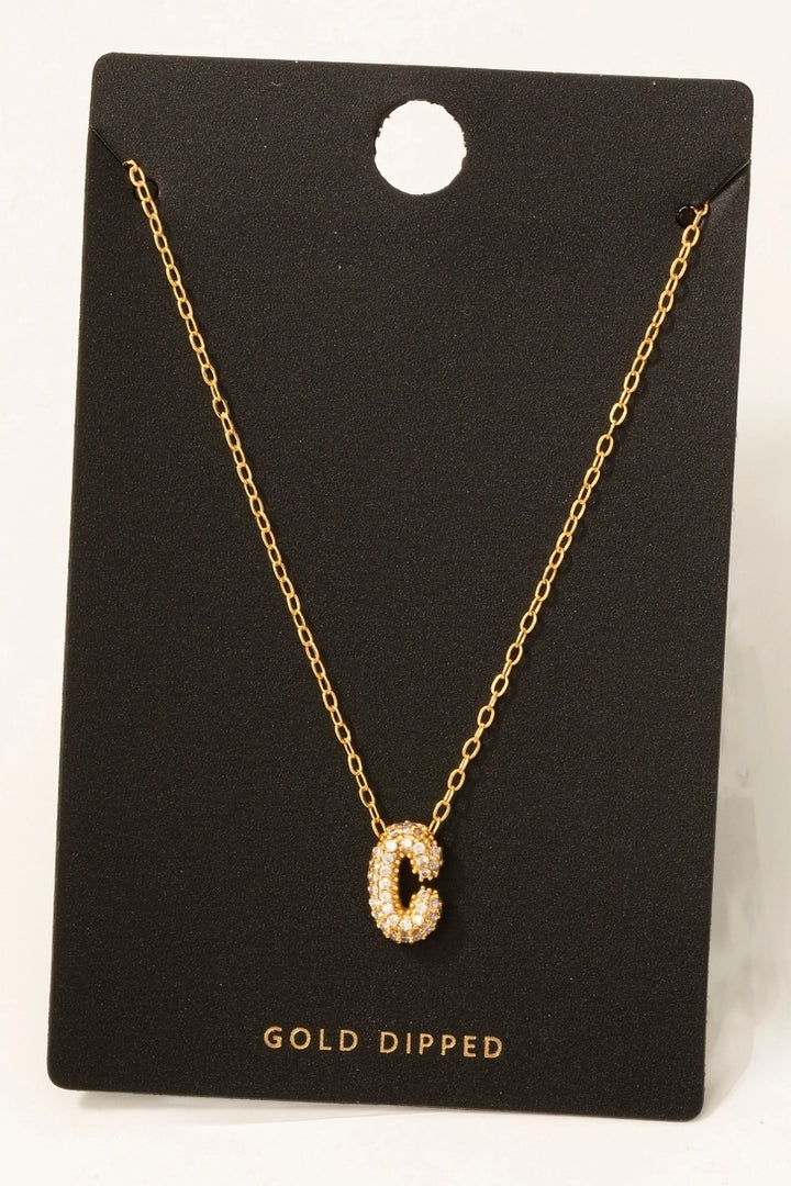 CZ Mini Initial Balloon Necklace