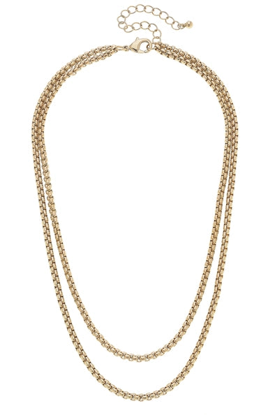 Caroline Layered Box Chain Necklace