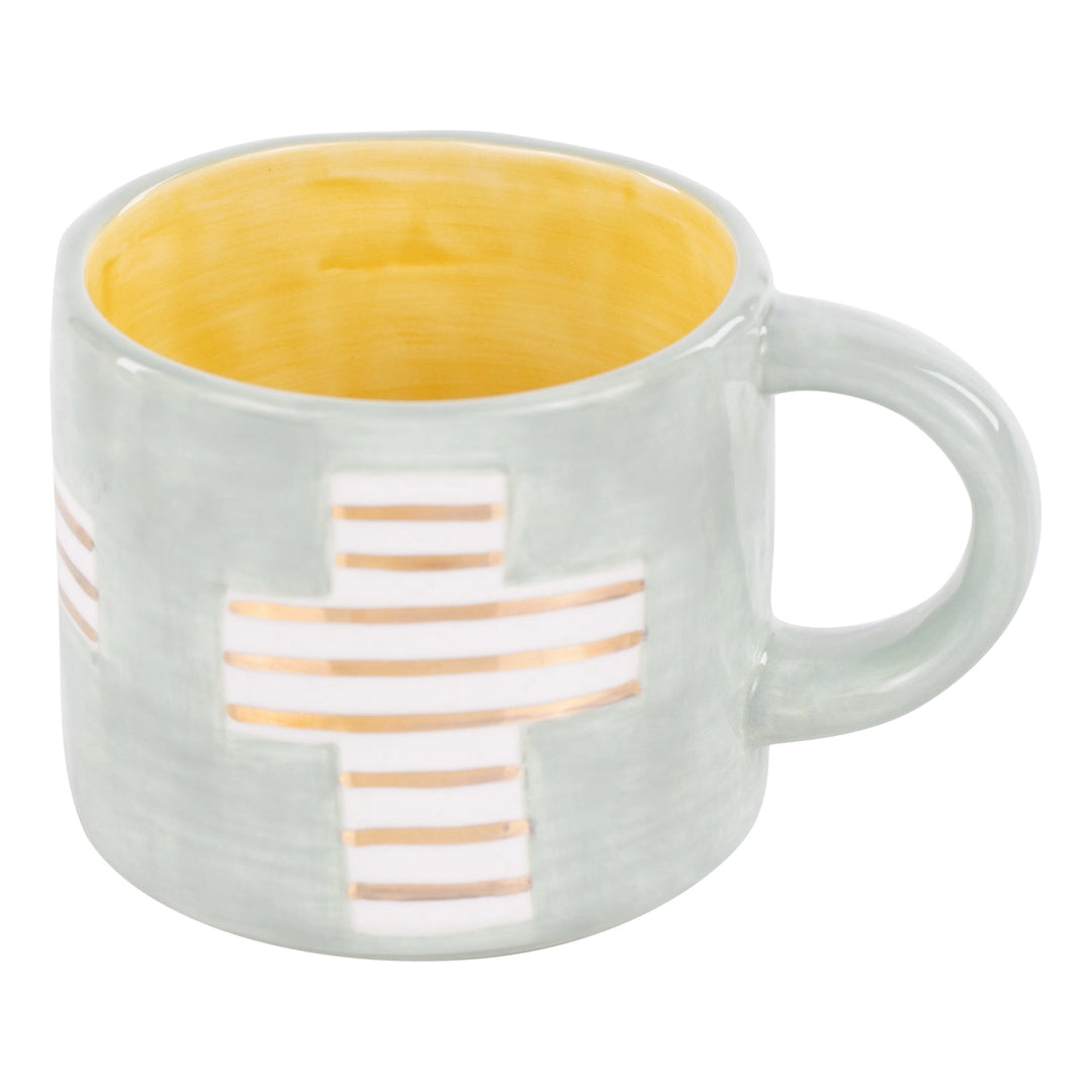 Gold Stripe Cross Mug