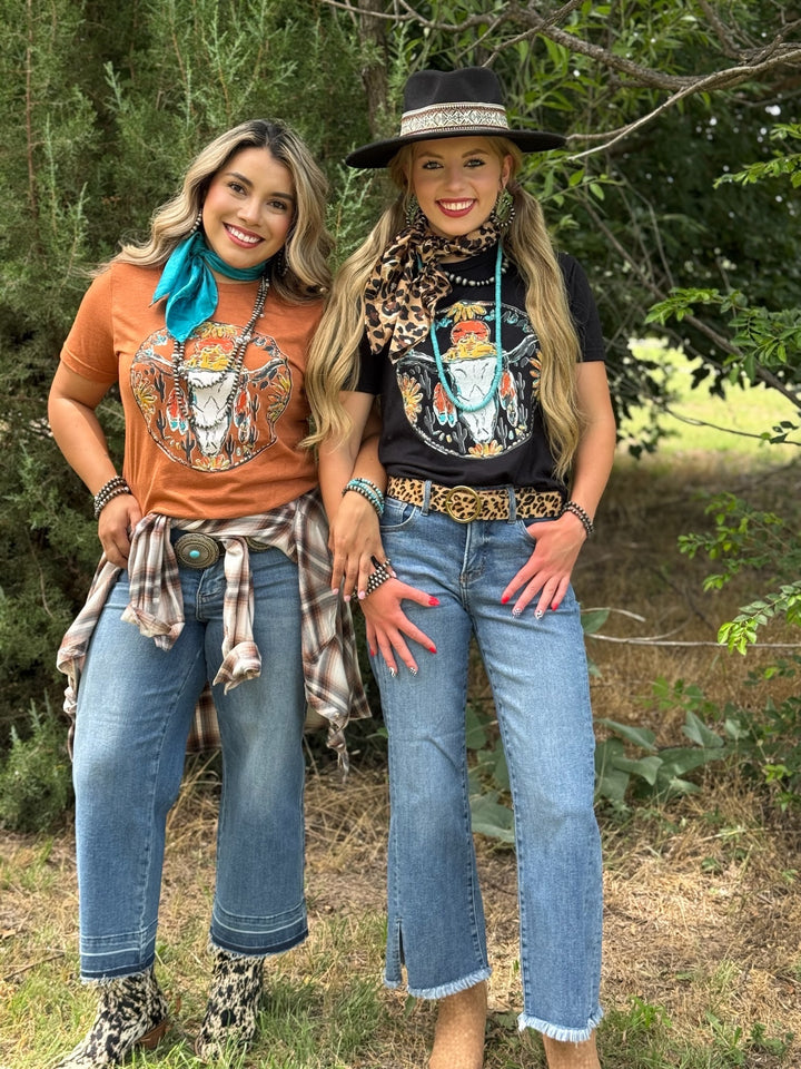 Callie's Skull Tee on Rust by Texas True Threads