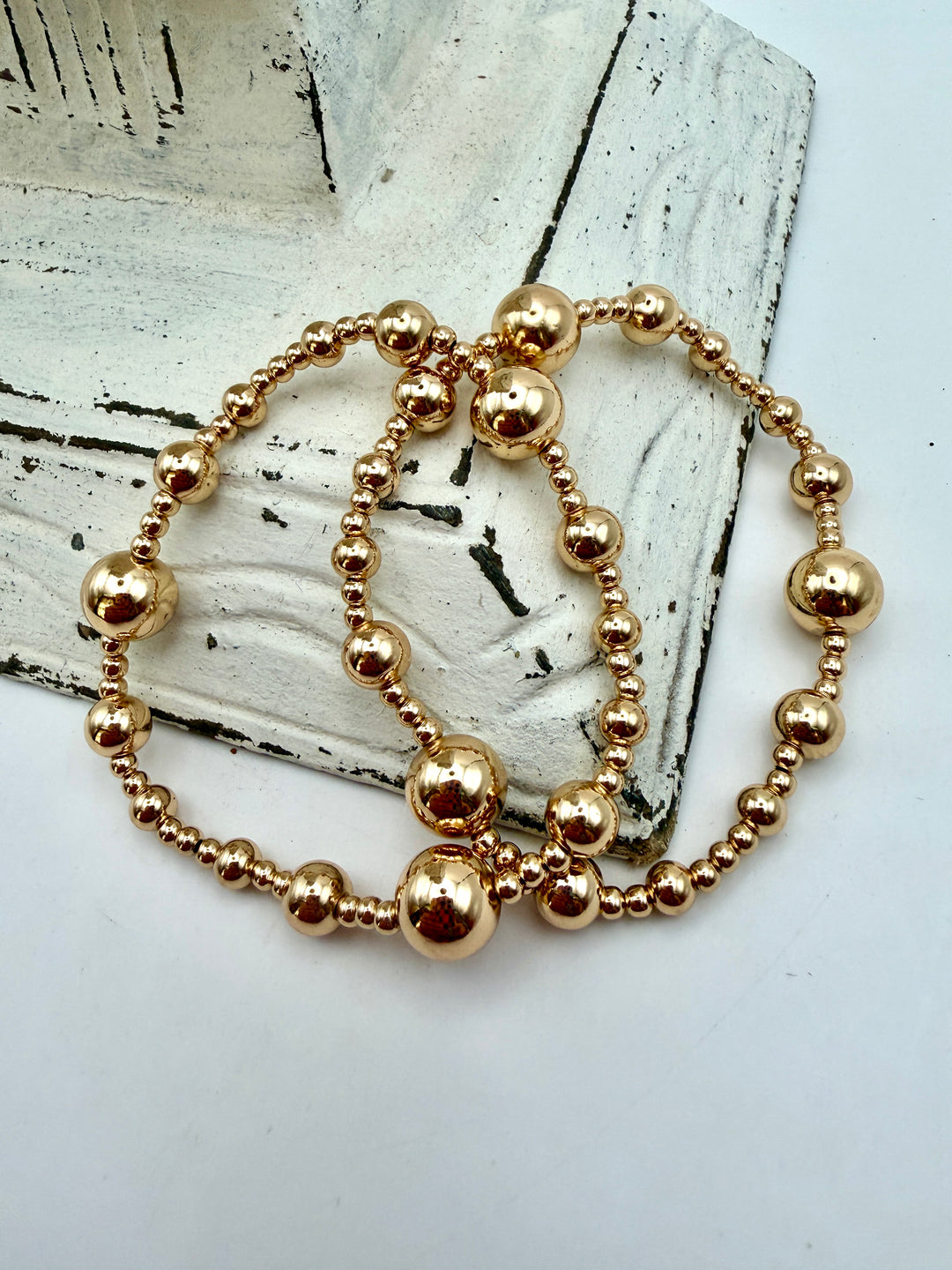 Keelyn Beaded Gold Bracelet Set