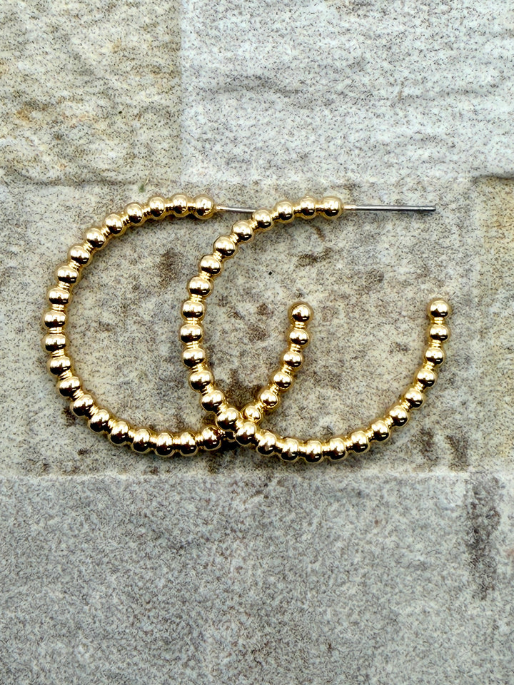 Greta Gold Beaded Hoops