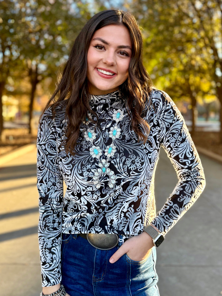 Wild West Sheer Velvet Blouse