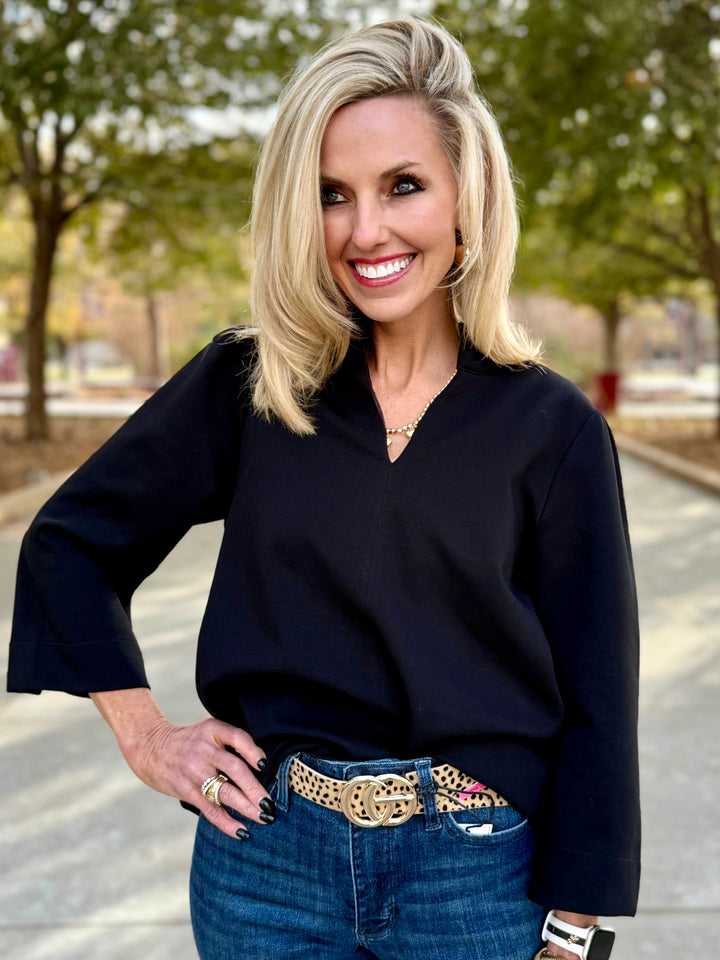 Tried and True Black V-Neck Top