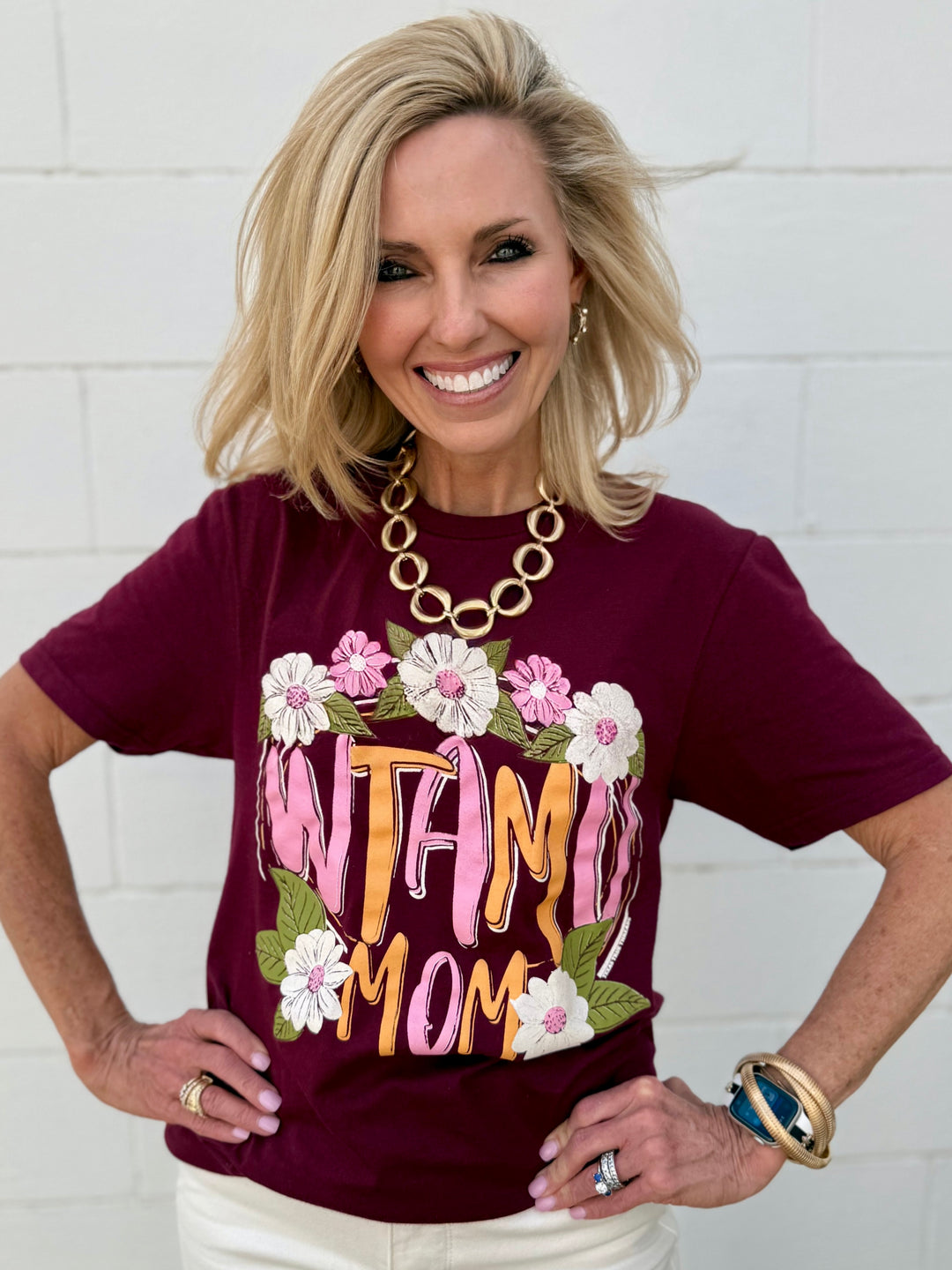 Floral WTAMU Mom Tee