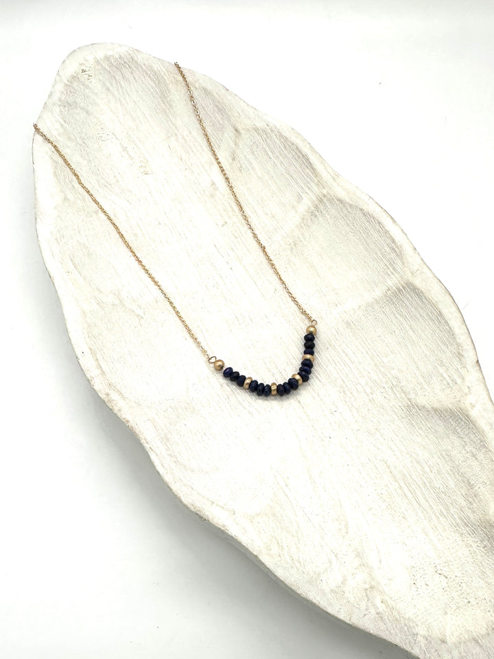 Hallie Navy Beaded Necklace by Canvas Style