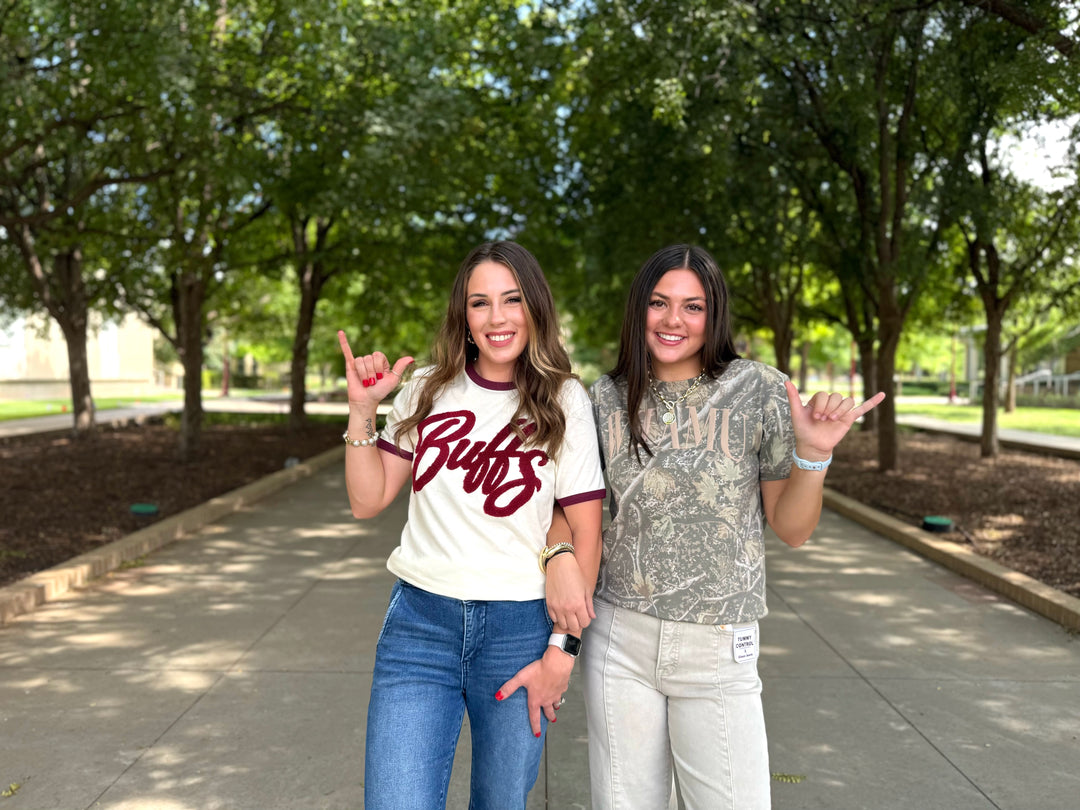 Buffs Fuzzy Patch Ringer Tee
