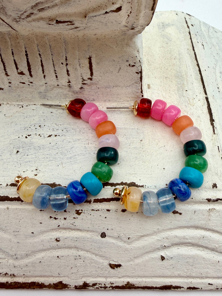 Summer Skies Beaded Hoops