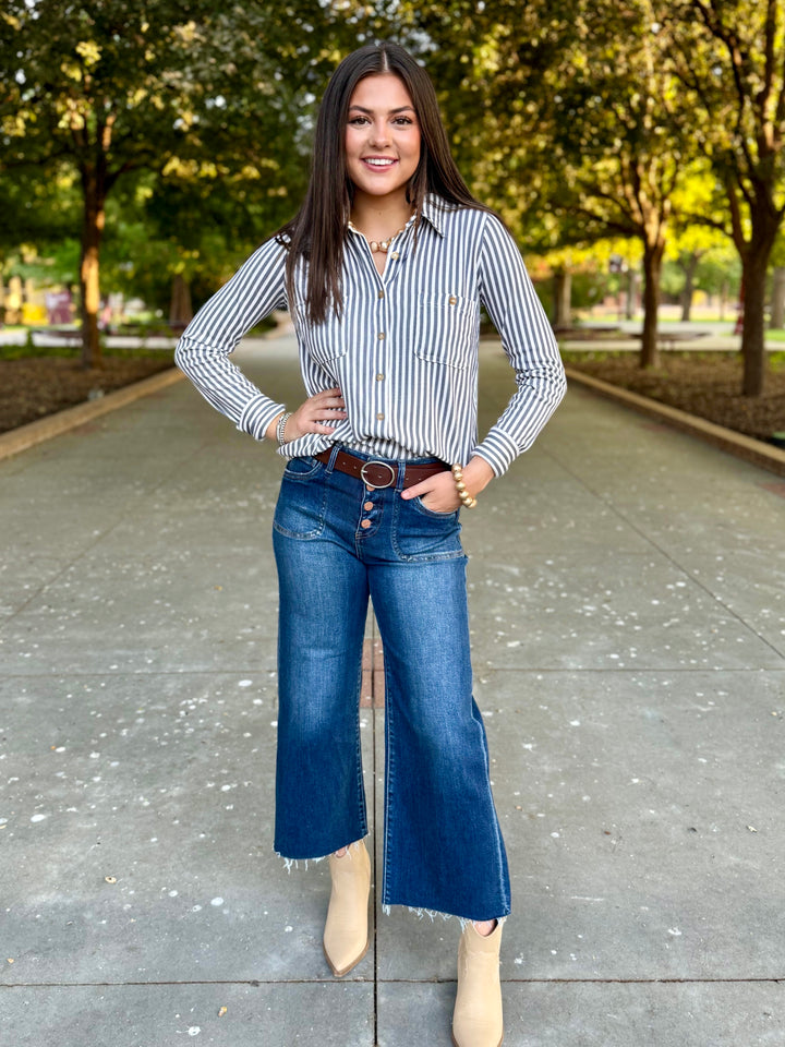 Seasonal Stripes Long Sleeve Top