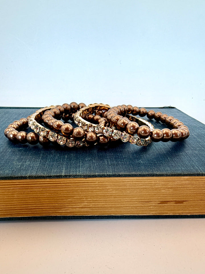 Marlene Mocha Beaded Bracelet Set