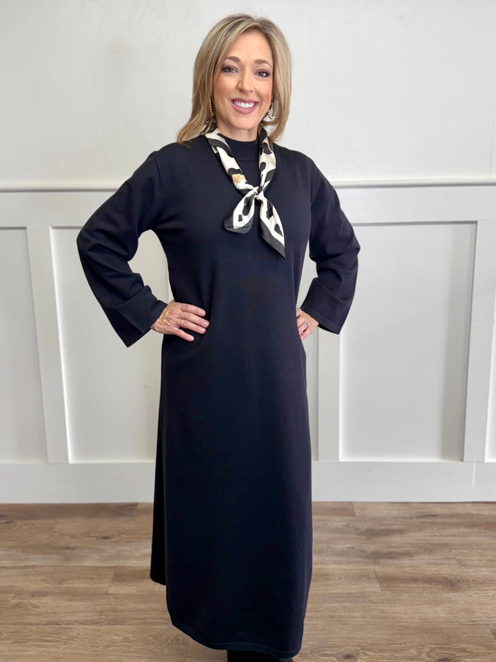Soft Black Sweater Maxi Dress