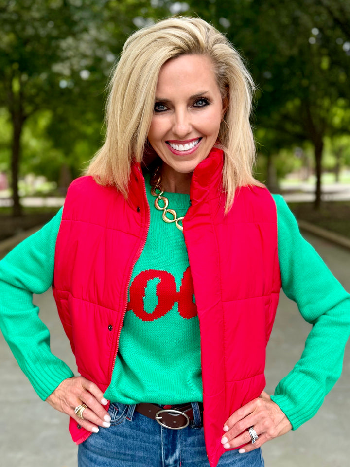 Rosie Red Puffer Vest