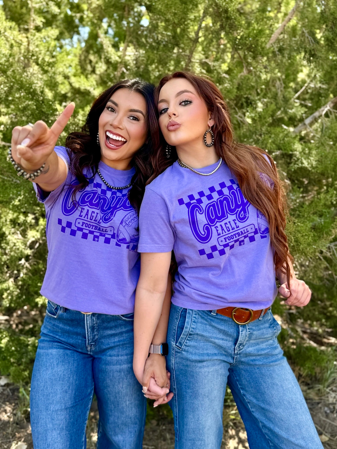 Canyon Eagle Football Vintage Checkered Tee