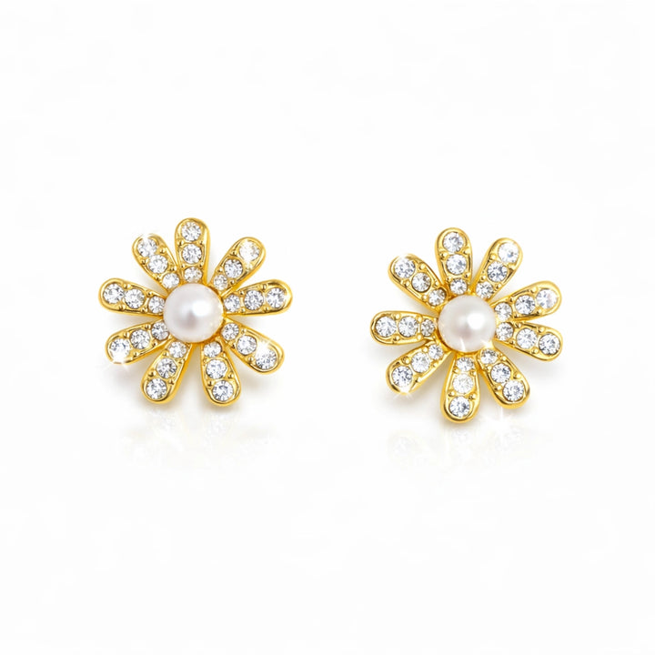 Daisy Gold CZ Earrings