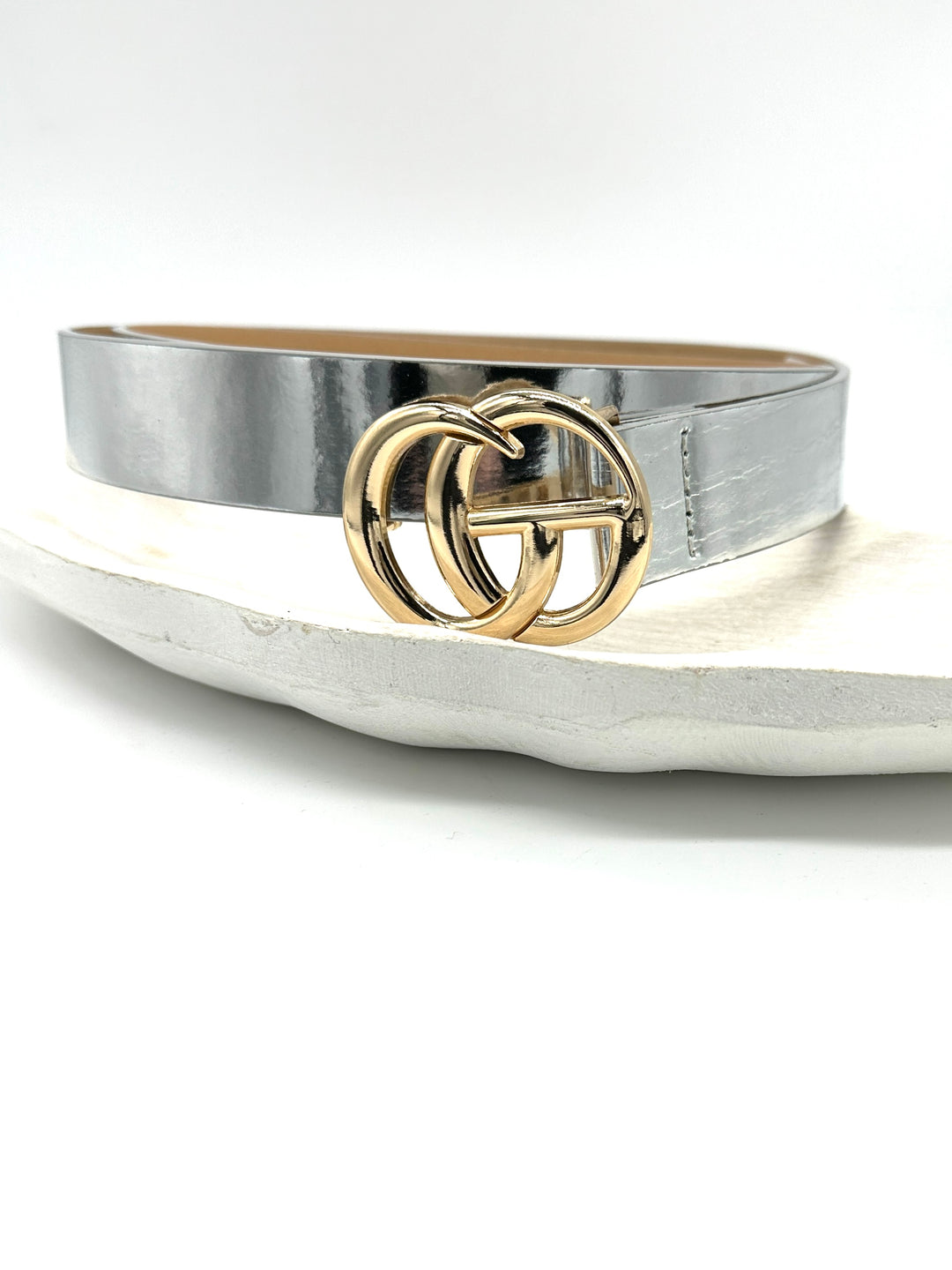 Double Mirror Buckle Belt