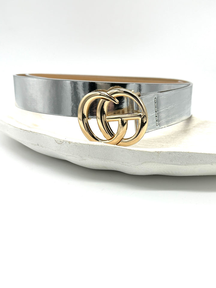 Double Mirror Buckle Belt