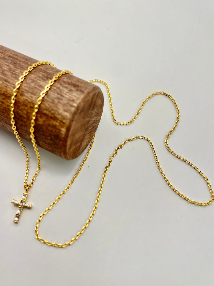 Darlene Dainty CZ Cross Necklace