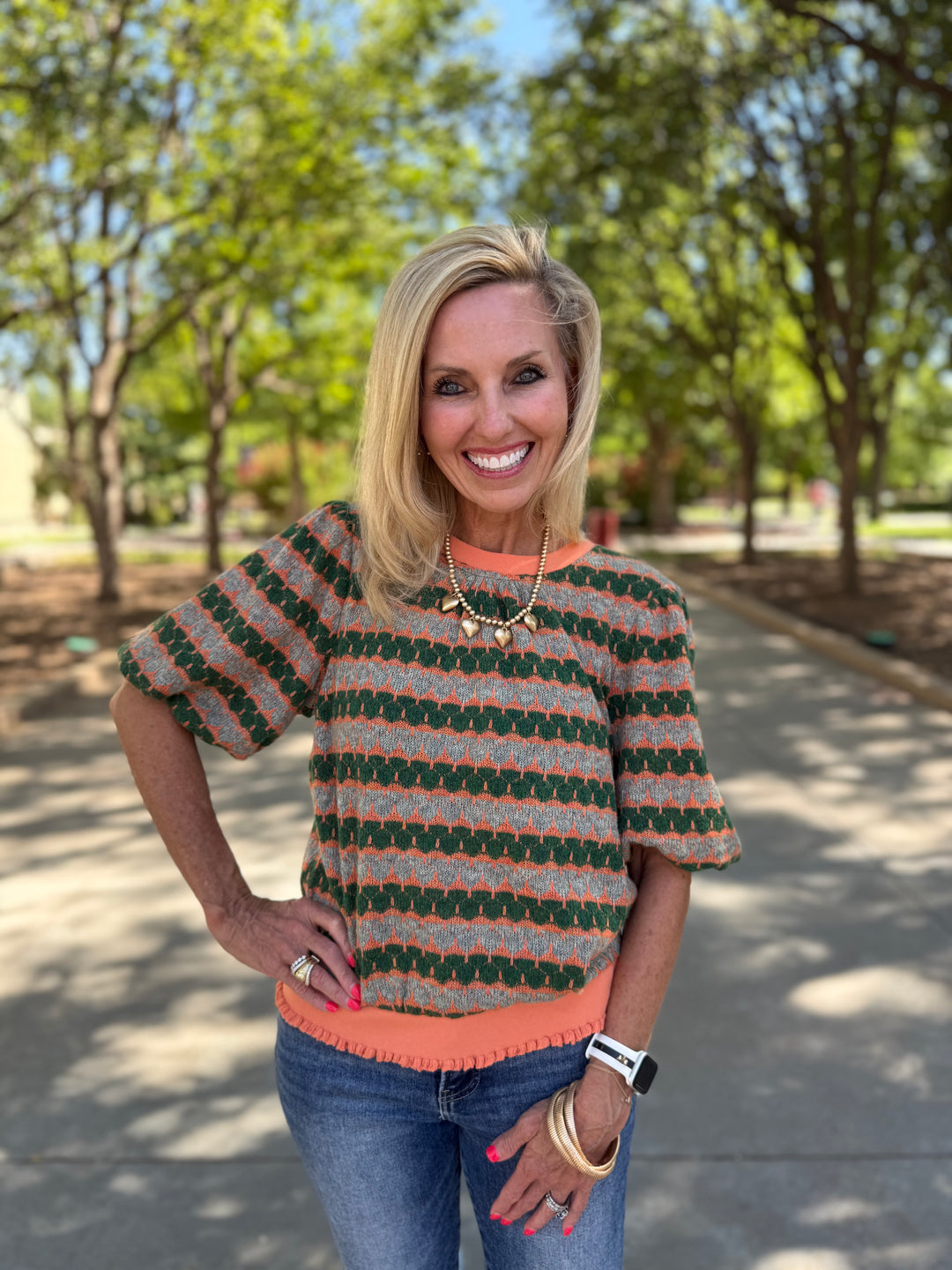 Harvest Haze Orange Knit Sweater