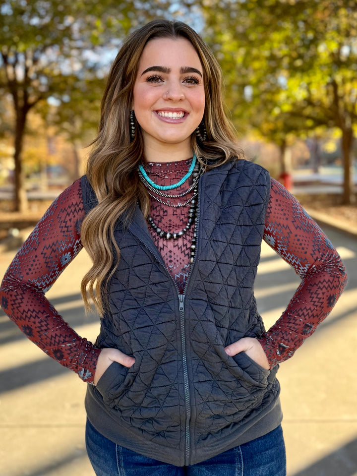 Layer Up Grey Quilted Vest
