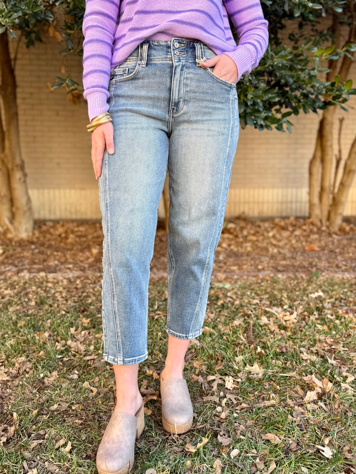 Tilly Ultra High Rise Slim Barrel Jean by KanCan