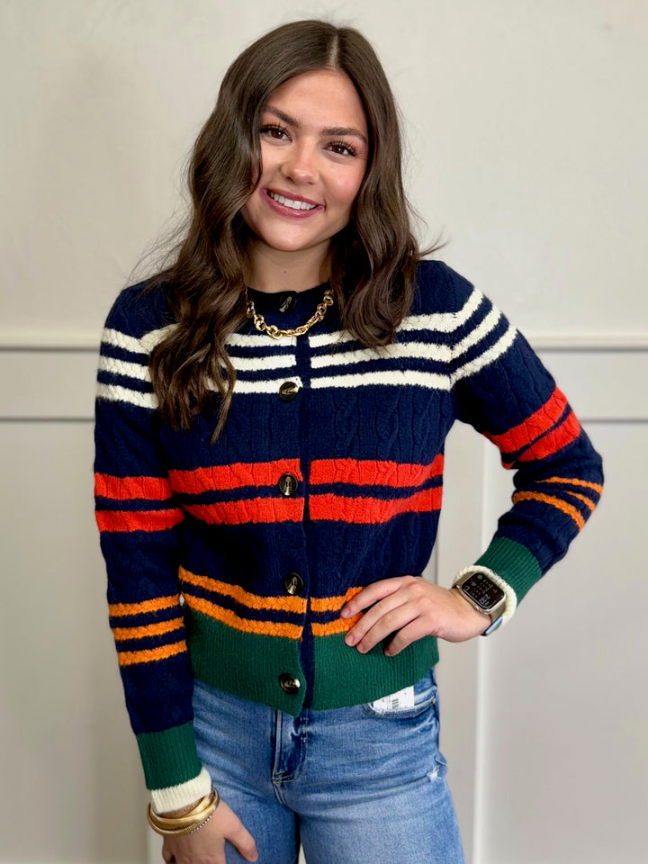 Navy Stripes Cardigan
