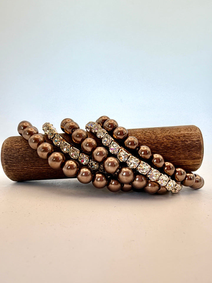 Marlene Mocha Beaded Bracelet Set